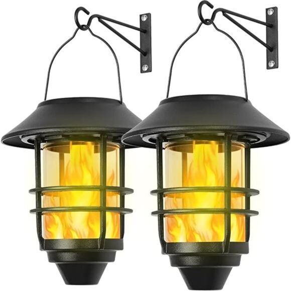 Solar Hanging Lantern Outdoor, Flickering Flames Outdoor Lights,Solar Lights - Picture 7 of 7